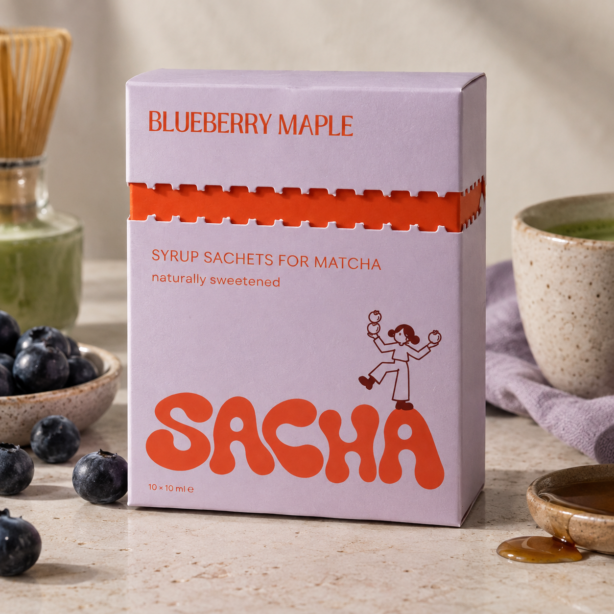 SACHA Blueberry Maple syrup sachet box